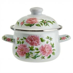 Кастрюля эмалированная 2л Пионы EM-1501