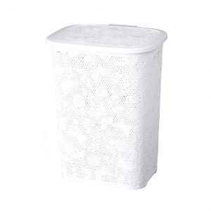 Корзина для белья "Бабочки" 60л (Белый) 